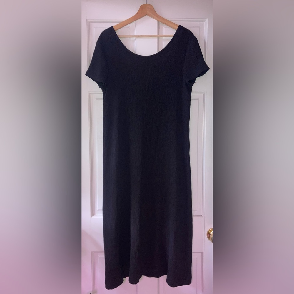 Lacausa Black Short Sleeve Midi Dress S